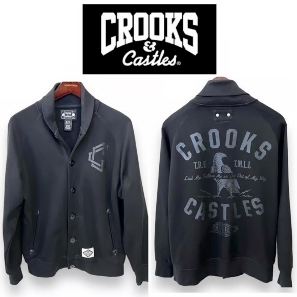 Crooks & Castles varsity style jacket button front Size 2XL